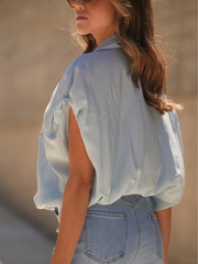 Camisa Ampla com Elástico na Cintura