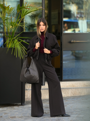 Calças wide leg com pinças | Spaccio by Cristina