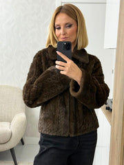 Casaco Curto de Pelo com Textura Entrançada | Spaccio by Cristina