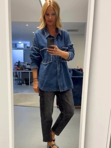 Camisa Oversized Ganga Tachas | Spaccio by Cristina