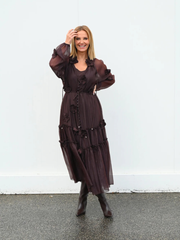 Vestido Longo Texturado com Flores 3D | Spaccio by Cristina