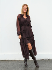 Vestido Longo Texturado com Flores 3D | Spaccio by Cristina