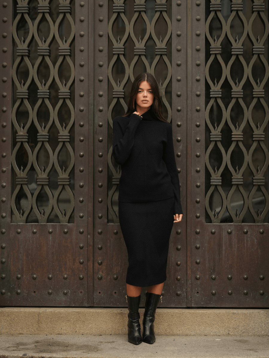 Conjunto de malha: saia + camisola - Spaccio.pt