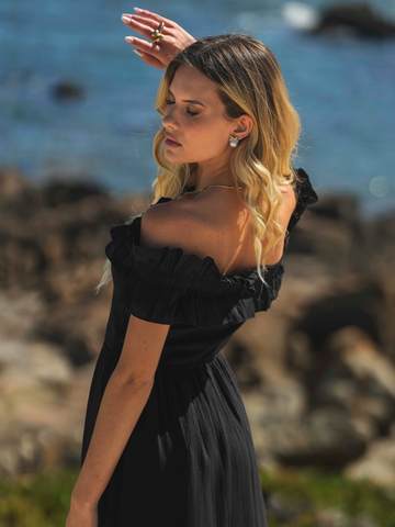 Vestido pormenor folho