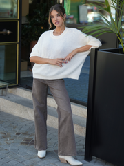 Jeans Wide Leg Ganga Castanha