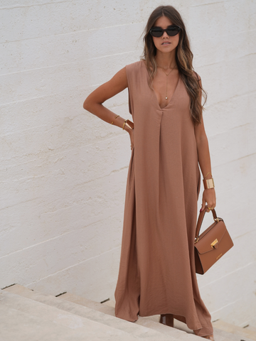 Vestido longo fluido