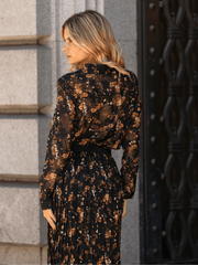 Saia plissada Golden Flower - Spaccio.pt