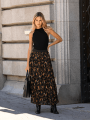 Saia plissada Golden Flower - Spaccio.pt
